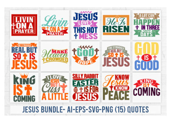 Jesus Bundle Graphics for T-Shirt Designs