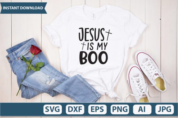 Jesus is My Boo Svg Design: Graphics & T-Shirt Designs